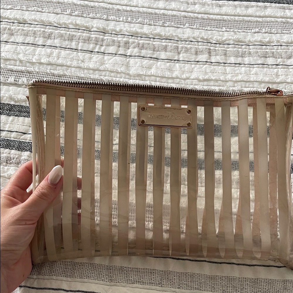 Transparent Striped Tan Bag Victoria Secret